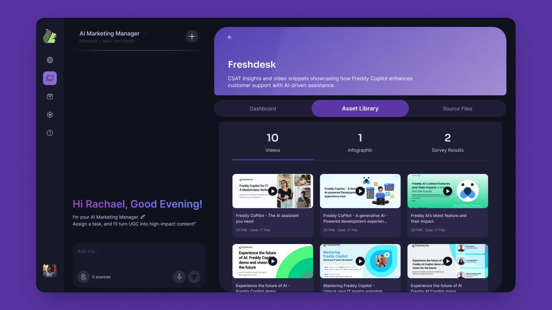 Single post landing page asset library